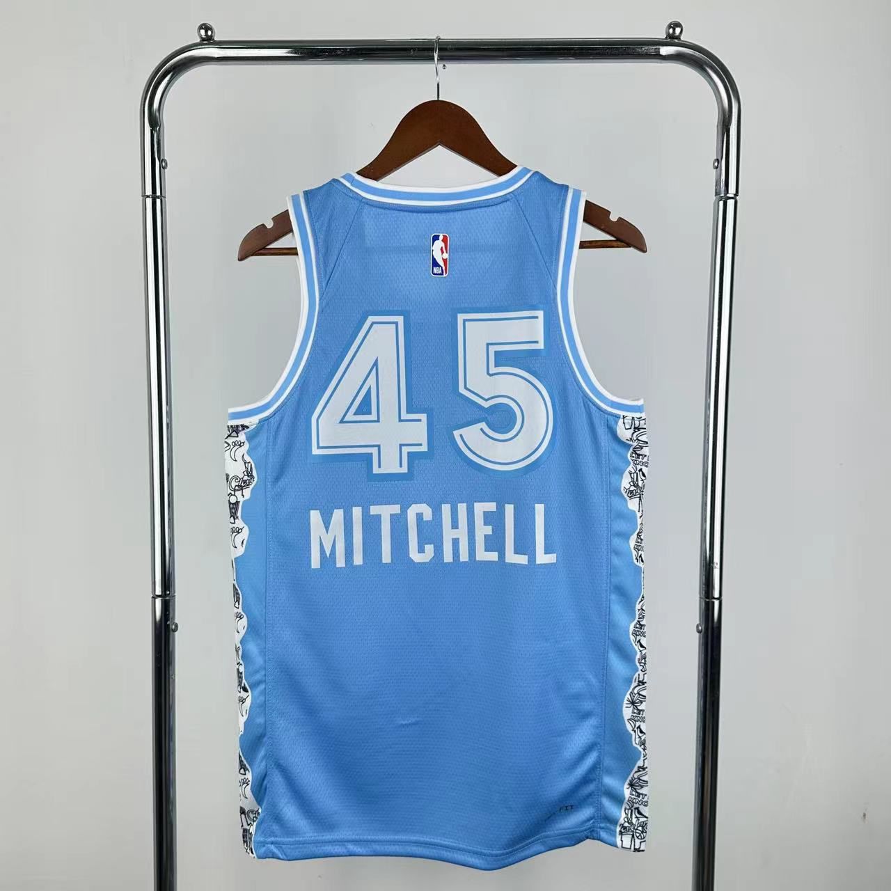 Men Cleveland Cavaliers 45 Mitchell Light Blue Nike City Edition Season 2025 NBA Jersey